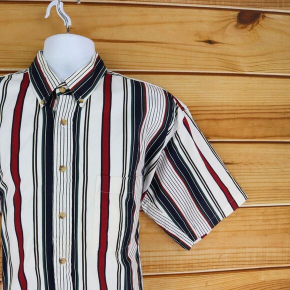 HB Classics Button Down Shirt Short Sleeves Mens‎ XLT Multicolor Stripes Cotton - Picture 5 of 8